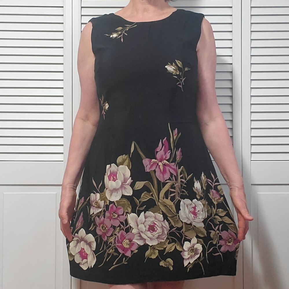 CDC Caren Desiree Company Sleeveless Floral Lined Midi Dress - 14 - Picture 2 of 11